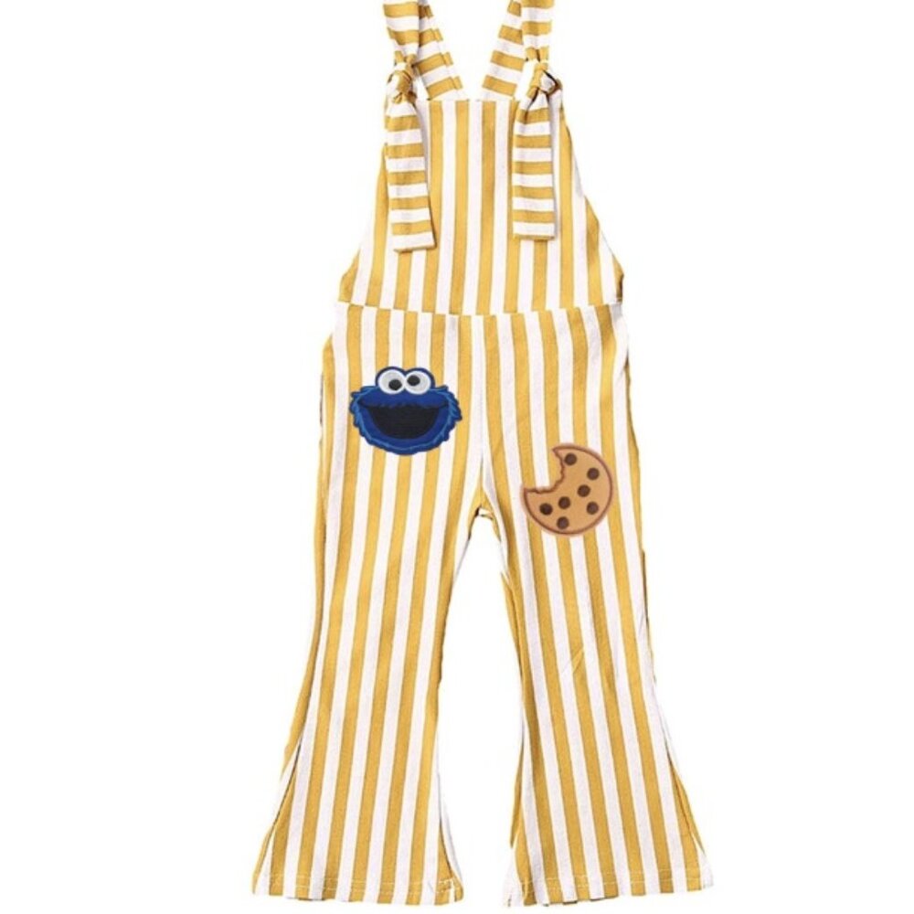 Cookie Monster Jumpsuit Smash First Birthday Outfit Clothes Sesame Street Romper